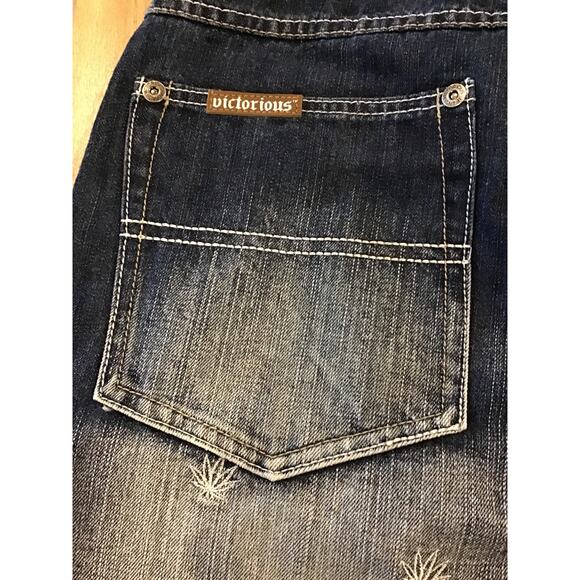 Victorious Urban Couture Rare Jean Denim Shorts Mens Sz 30 Big Mary Jane 90s Y2K - Picture 7 of 7